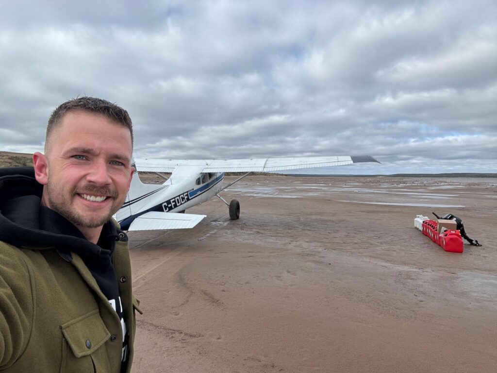About Adventure Northwest Kyler Knelsen with airplane on beach ready for take off picture About Adventure Northwest Kyler Knelsen with airplane on beach ready for take off picture